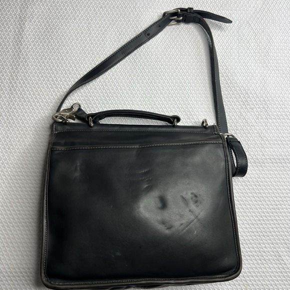 Vintage 90s Coach Willis Legacy Bag #9927 Black Leather Turnlock Satchel Classic - Picture 2 of 10